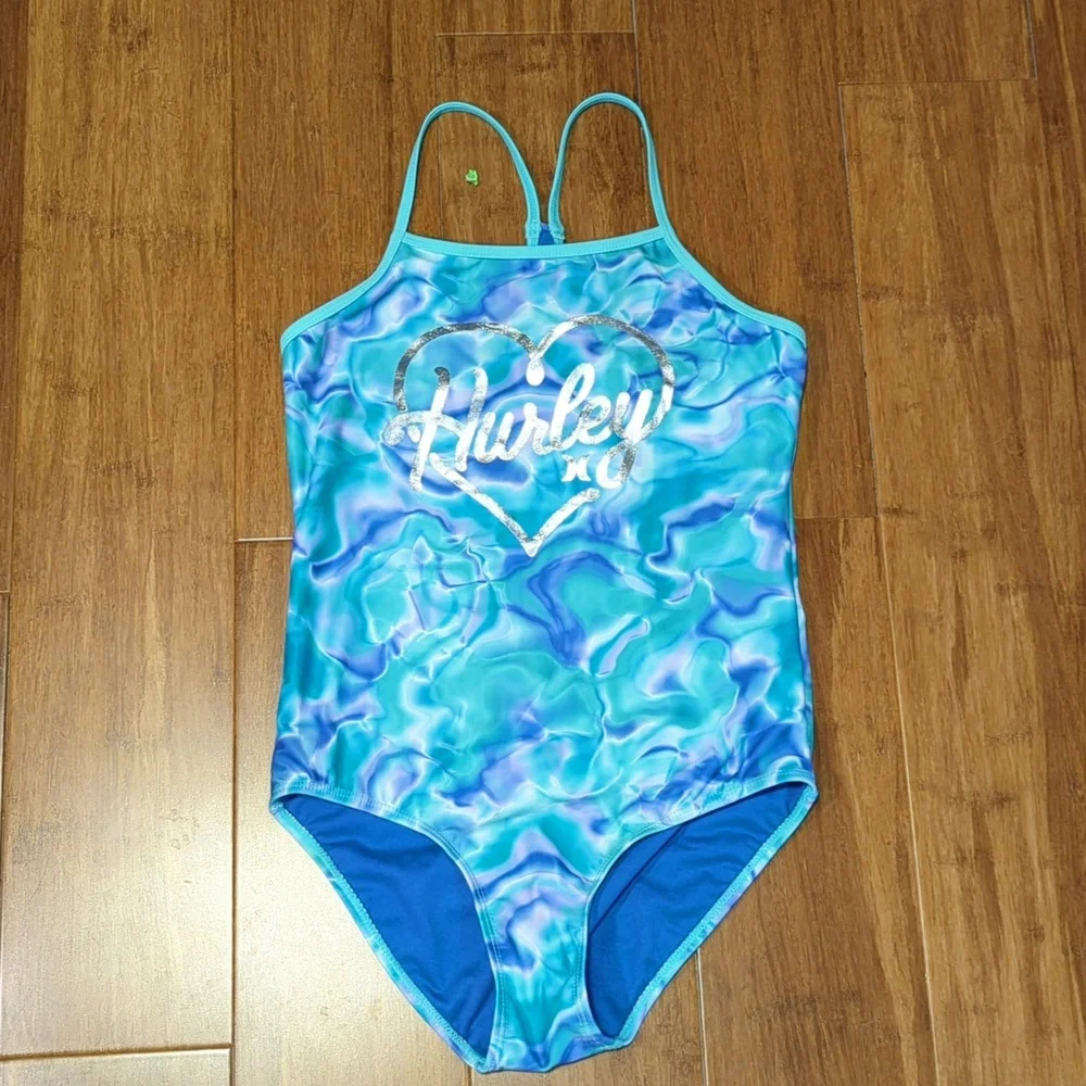 Hurley Girls One Piece Tie-Dye Swim Suit Size 10/12